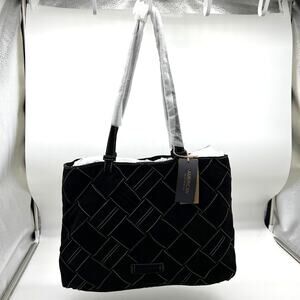 American Leather Co. Women Handbags Mercer Suede Woven Tote Black